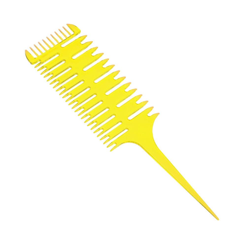 Hair Dye Comb for Thick and Curly Hair with Gentle Detangling and Ergonomic Grip Yellow
