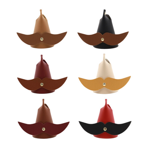 Versatile Eyeglass Stand With Mustache Feature PU-light brown 1