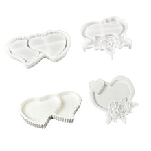 2Pcs Heart Tray Molds For Resins Casting Jewelry Tray Gypsum