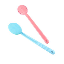 Shower Brush with Long Handle Back Scrubber for Deep Skin Exfoliation and BuiltIn Massager, 2pcs
