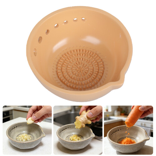Handgefertigte Knoblauchreibe, Kräuterschale,-1Stk 2