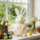 Figurines de lapins de pâques, Statue de lapin en résine,-M2 3