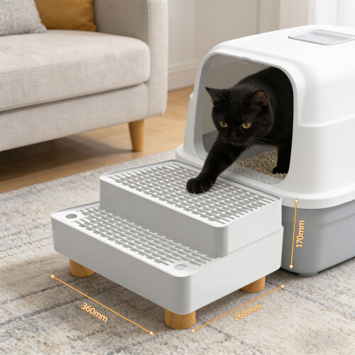Quiet Two Layer Puss Wastebasket Step with Low Noise-White 2