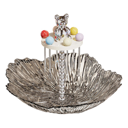 Practical Serving Plate Includes 6 Stainless-3 white plate