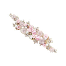 Rhinestones Embellished Flower Patches Sewing on Appliques-Pink