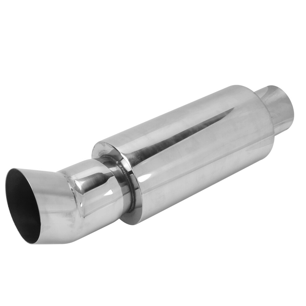 Stainless Steel 63Mm Exhaust Muffler Universal Dtm Style Silver 8481390250121