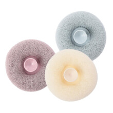 3pcs Bath Shower Brush Set Soft Body Exfoliating Sponge for Gentle Skin Cleaning Tea Flower Beige