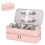 Waterproof PU Hair Dryer Storage Bag Double Layer Handle-Pink 1