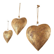 Carillons éoliens décoratifs en forme de cœur en fer, 3-Or rose