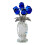 Kristall-Rosen-Figur, Ornament,-Blau 1