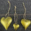 3PCS dekorative Eisen Herz Form Windspiele mit hängenden-Gold 3