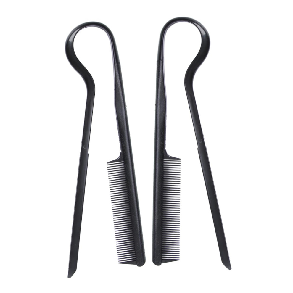 Unisex Vshaped Hair Straightening Comb Dual Brush Styling Tool With Heatresistant Design, 2Pcs
