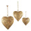 3PCS dekorative Eisen Herz Form Windspiele mit hängenden-Gold 7