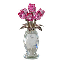 Figurines de roses en cristal, ornement de Bouquet de-Rose
