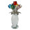 Figurine de fleur de Rose en cristal avec Base,-sept couleurs 1