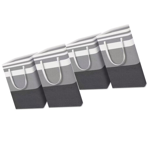 Paniers à linge Super taille 75L, 4 pièces, poignées-gris noir