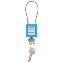 Lockout Tagout Cable Lock 85mm Steel Shackle Safety Padlock with 2 Keys Blue