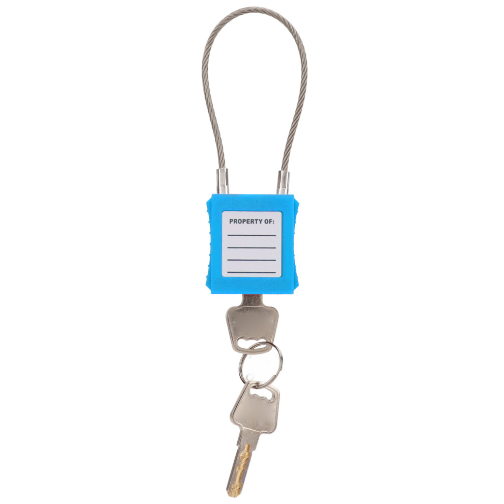 Lockout Tagout Cable Lock 85Mm Steel Shackle Safety Padlock With 2 Keys Blue 8021390250686