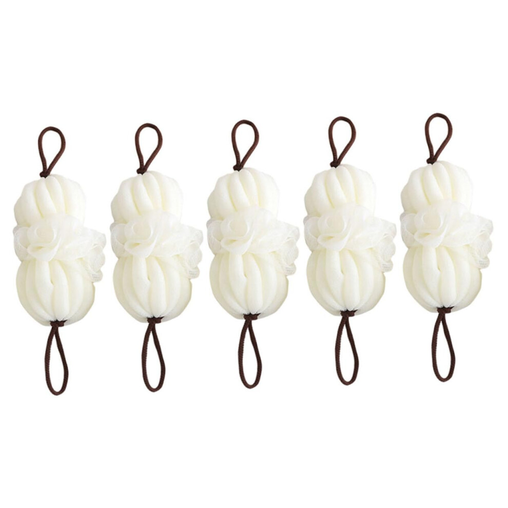 5pcs Bath Loofah Balls for Gentle Exfoliation, Soft Body Scrubber with Rich Lather for Shower