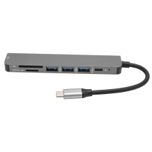 7-in-1 Aluminum USB C Hub with 4K HDMI, Ethernet & Card Readers