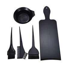 5pcs Hair Dyeing Tools Kit with Mixing Bowl and Brushes for Salon and Home Use
