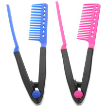 2pcs V Shape Hair Straightening Comb Set for Fast Home Blowdry Styling and Gentle Detangling