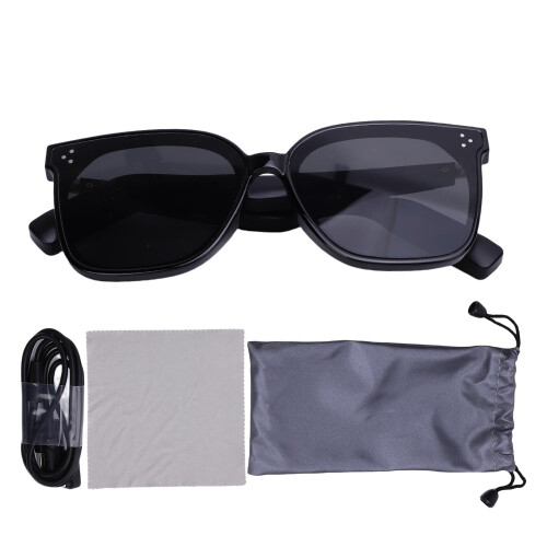 Schwarz Smart Brille 144 Sprachen Touch Control mit Bluetooth 8-10 Stunden 2