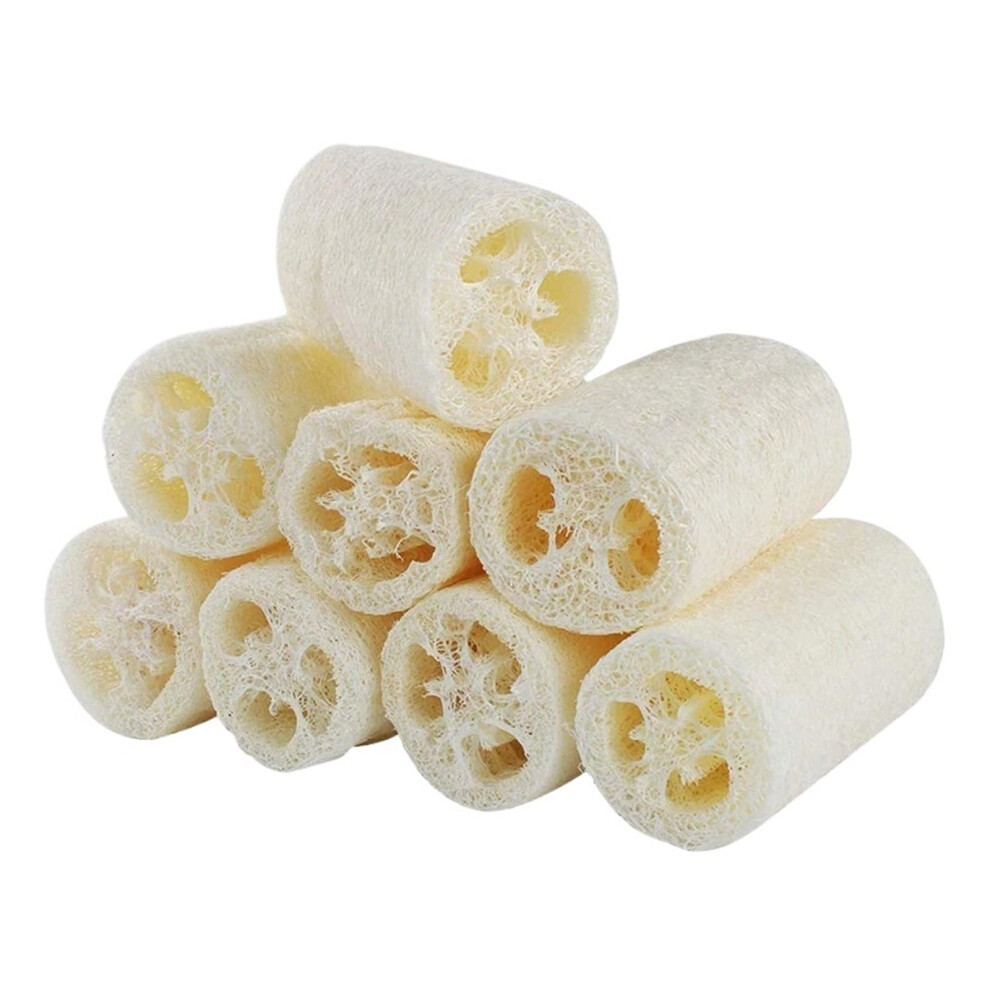 8Pcs Natural Loofah Sponge Set for Gentle Skin Exfoliation and Relaxing Bath Experience