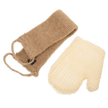 Exfoliating Shower Gloves and Back Scrubber Set for Deep Body Cleansing and Travel Use