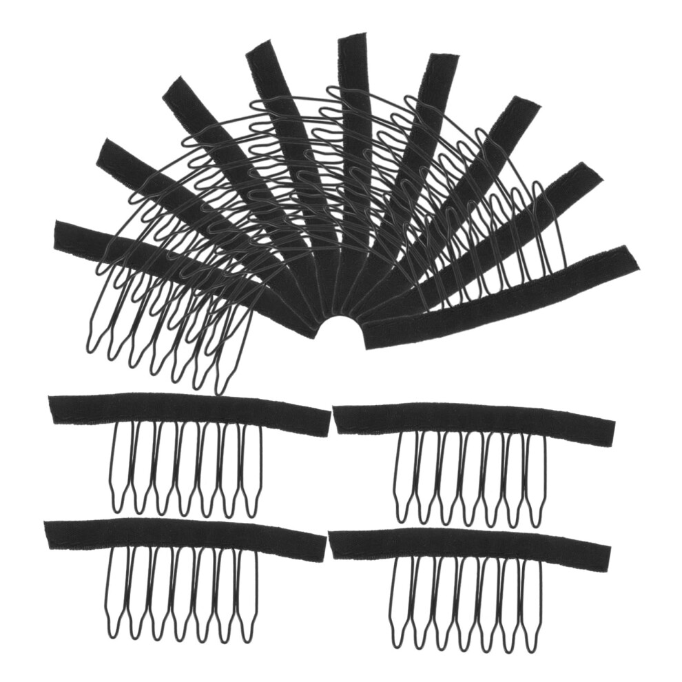 Unisex 50Pcs Steel Wig Combs And Clips Secure 7Tooth Grip For Wig Making Beginners Hair Extensions