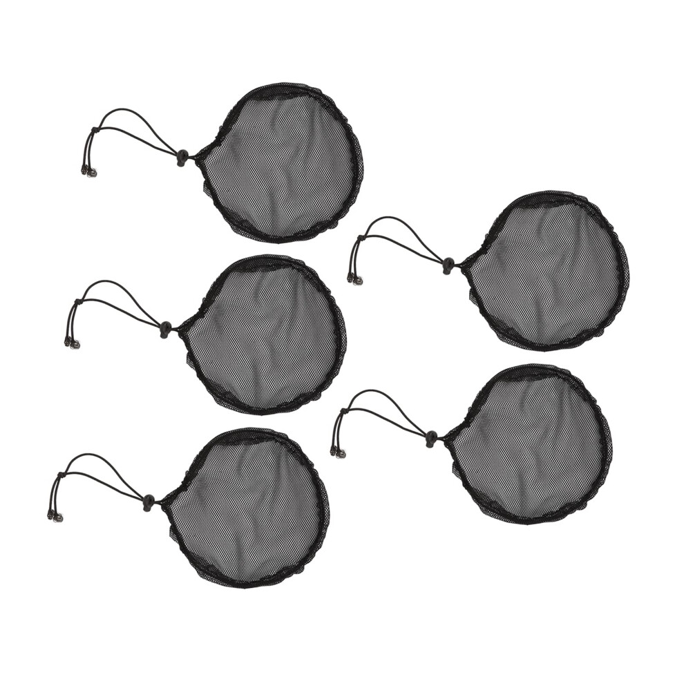 Unisex Pack Of 5 Breathable Nylon Mesh Wig Caps With Elastic Drawstring For Making Wigs And Cosplay