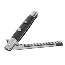 Folding Pocket Comb for Men, AntiStatic Grooming, Metal Handle, Spring Fold Travel Hair Comb