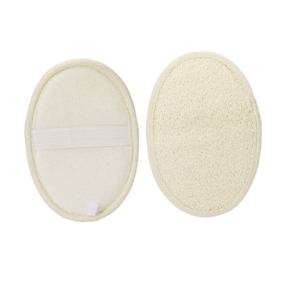 Natural Loofah Sponge Set with Elastic Strap for Gentle Exfoliating Body Scrub and Smooth Skin