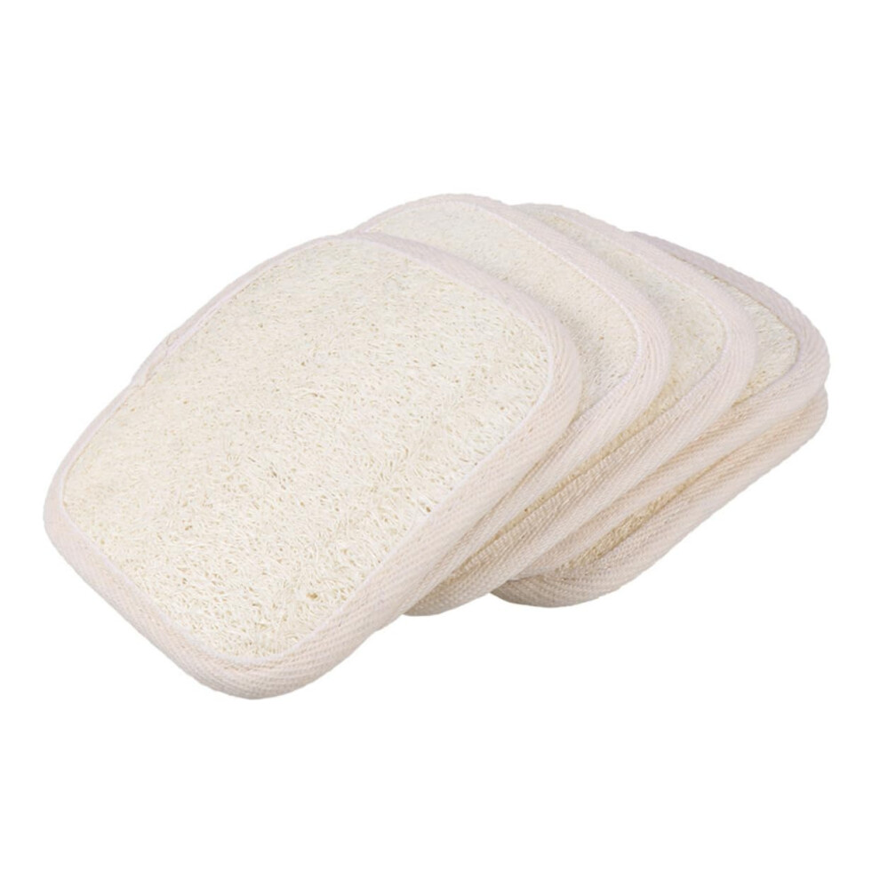 5pcs Natural Loofah Bath Sponge Set, Gentle Exfoliating Body Scrubber for Shower Men and Women