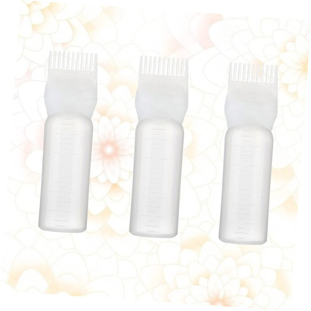 3pcs Hair Dye Applicator Bottle with Comb for Precise Root Application and Even Color Distribution Ref: 7373