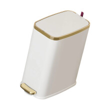 Foot Pedal Operated 7L Stainless Steel Trash Bin-matte white
