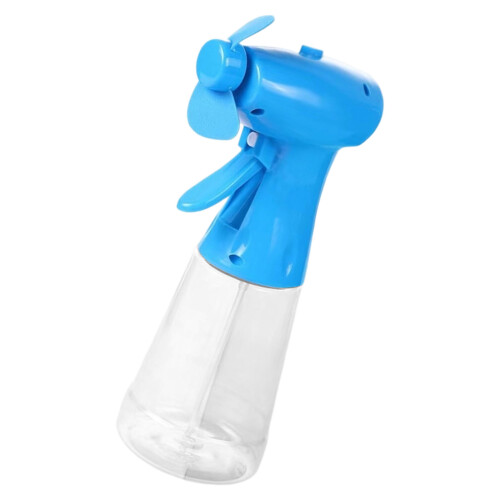 Manual Rotating Mist Cooling Fan Handheld Mist Humidifying-Blue