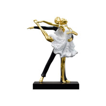 Tanzendes Ballettpaar-Figuren, Balletttänzer-Statue,-Agold