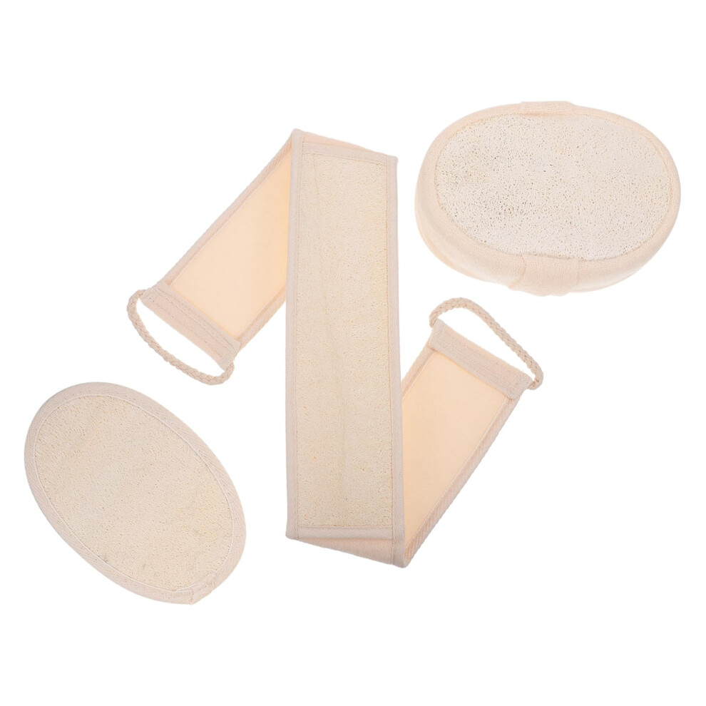 3pcs Loofah Back Scrubber Set for Deep Cleaning and Gentle Exfoliation with Massage Texture