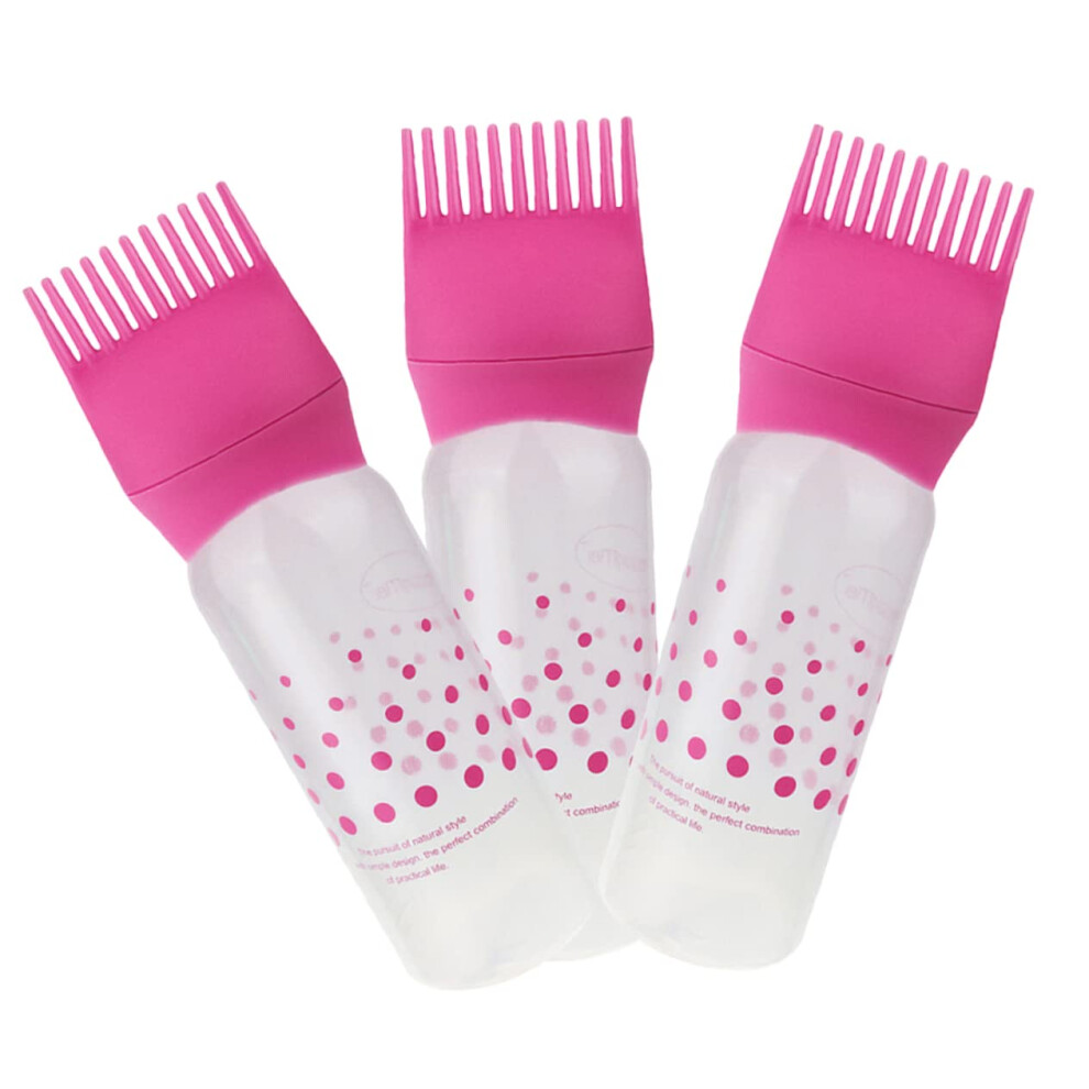 3pcs Root Comb Applicator Bottles for Hair Dye and Coloring, Scalp Treatment Squeeze Set