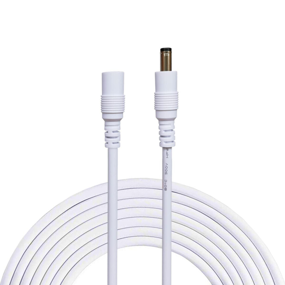 Dc Power Extension Cable 5V 12V 2.1Mm X 5.5Mm Male To Female Cord For Cctv Camera White 9455672290265