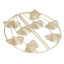 2 Pcs Ginkgo Leaf Metal Wall Decor, Nordic Style, 28.5cm Gold