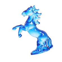 Crystal Standing Horse Figurines Collectibles-Transparent blue
