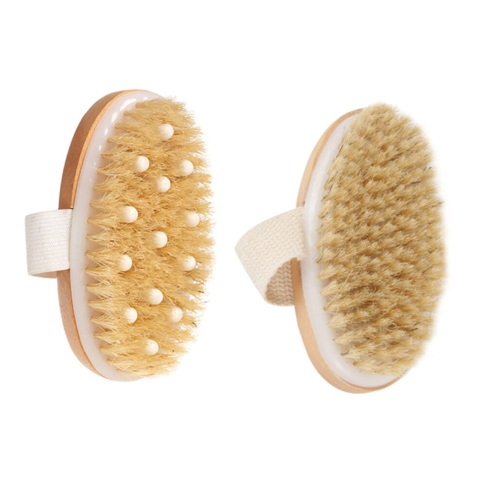 2pcs Body Scrubber Bath Brush Set with Ergonomic Grip Strap and Gentle Massage Bristles