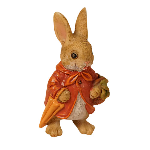 Mini Rabbit Miniature Bunnies Figurines Tiny-Raincoat Hare