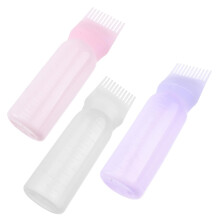 3pcs Hair Dye Applicator Bottles with Comb Tip and Scale Lines for Precise Root Application at Home Salon