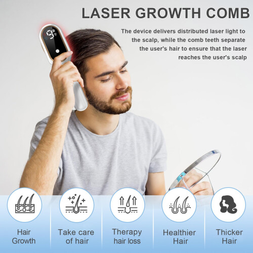 Laser Hair Growth Comb with Ergonomic OneButton Control for Targeted Scalp Coverage 1