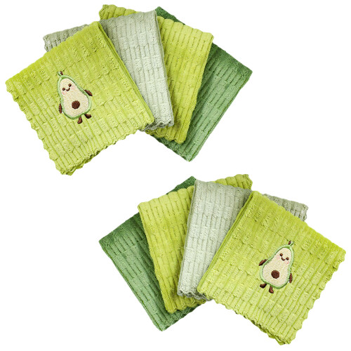 Microfiber Dishcloth With Avocado Embroidery Fast Drying For
