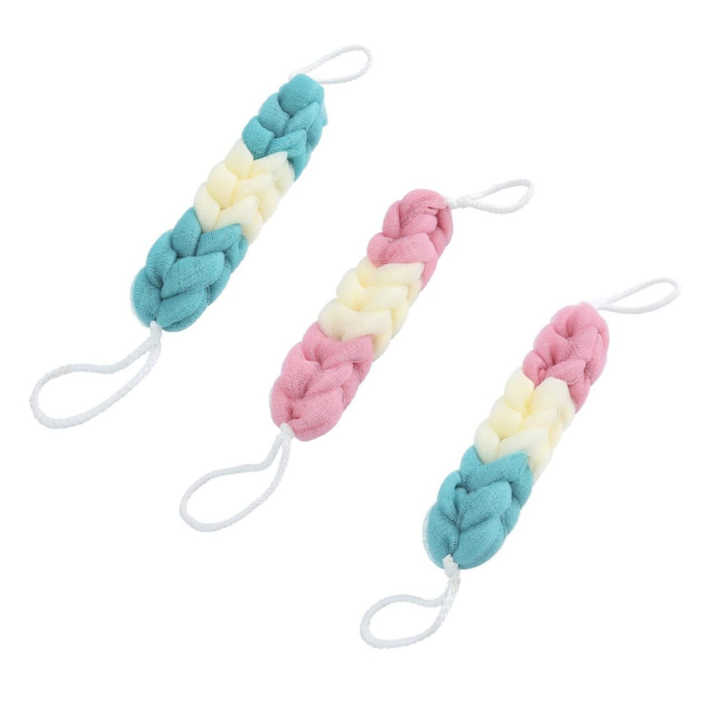 3pcs Long Back Scrubber for Shower, Exfoliating Bath Towel with Handles, Gentle Skin Care