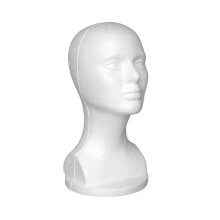 Foam Female Mannequin Head for Wig Display, White Wig Stand for Hats and Lash Training, 1 Pc